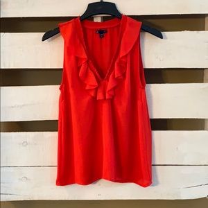 Gap sleeveless ruffle top red/orange